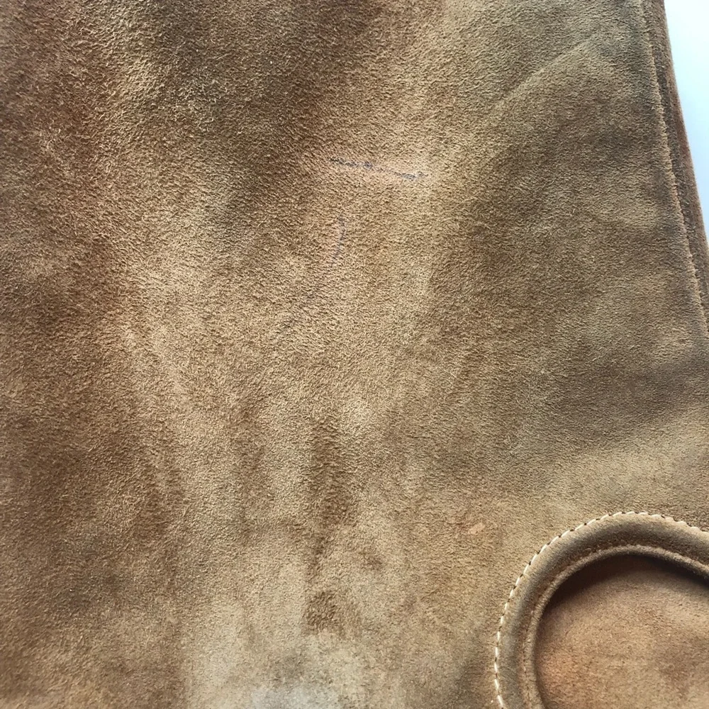 Vintage Suede Leather Flap Shoulder Purse BOHO